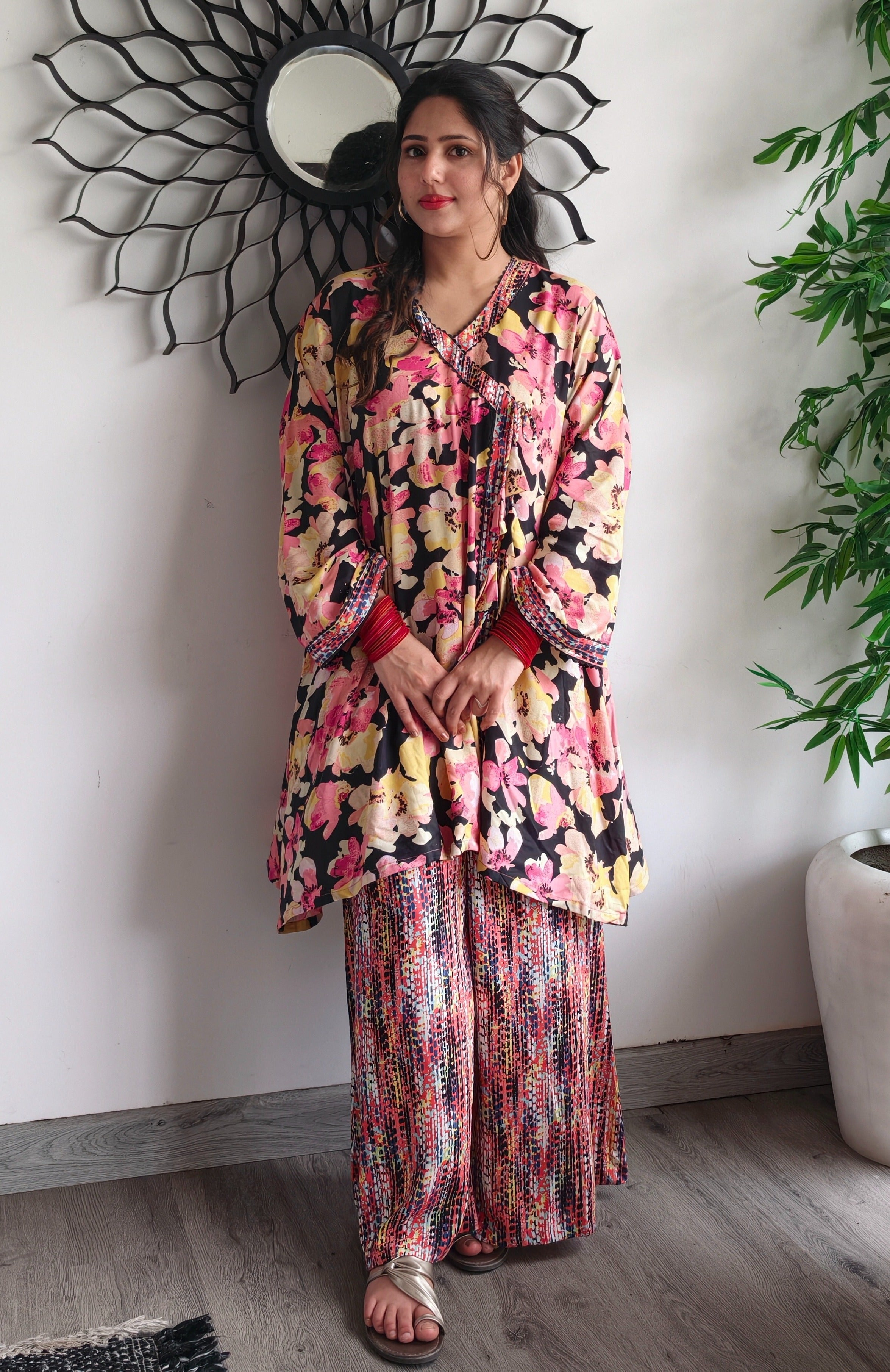 Black Multi Floral Cotton Co-ord Set