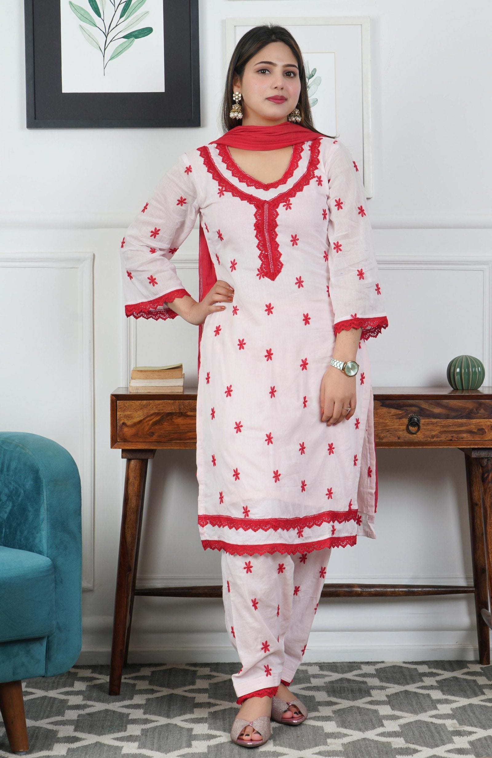 Light Pink Embroidered 3-Piece Set