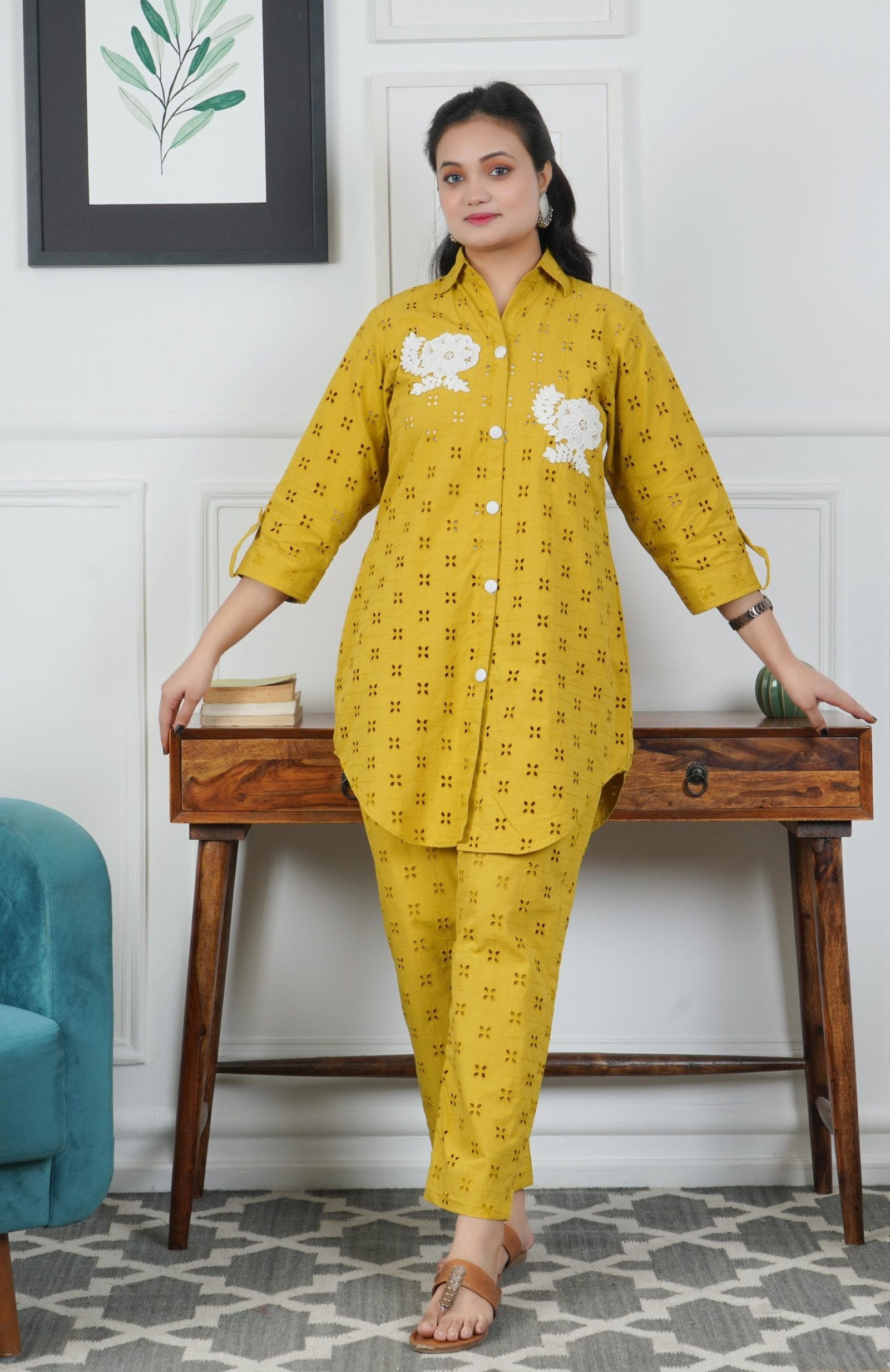 Mustard Yellow Hakooba Co-ord Set