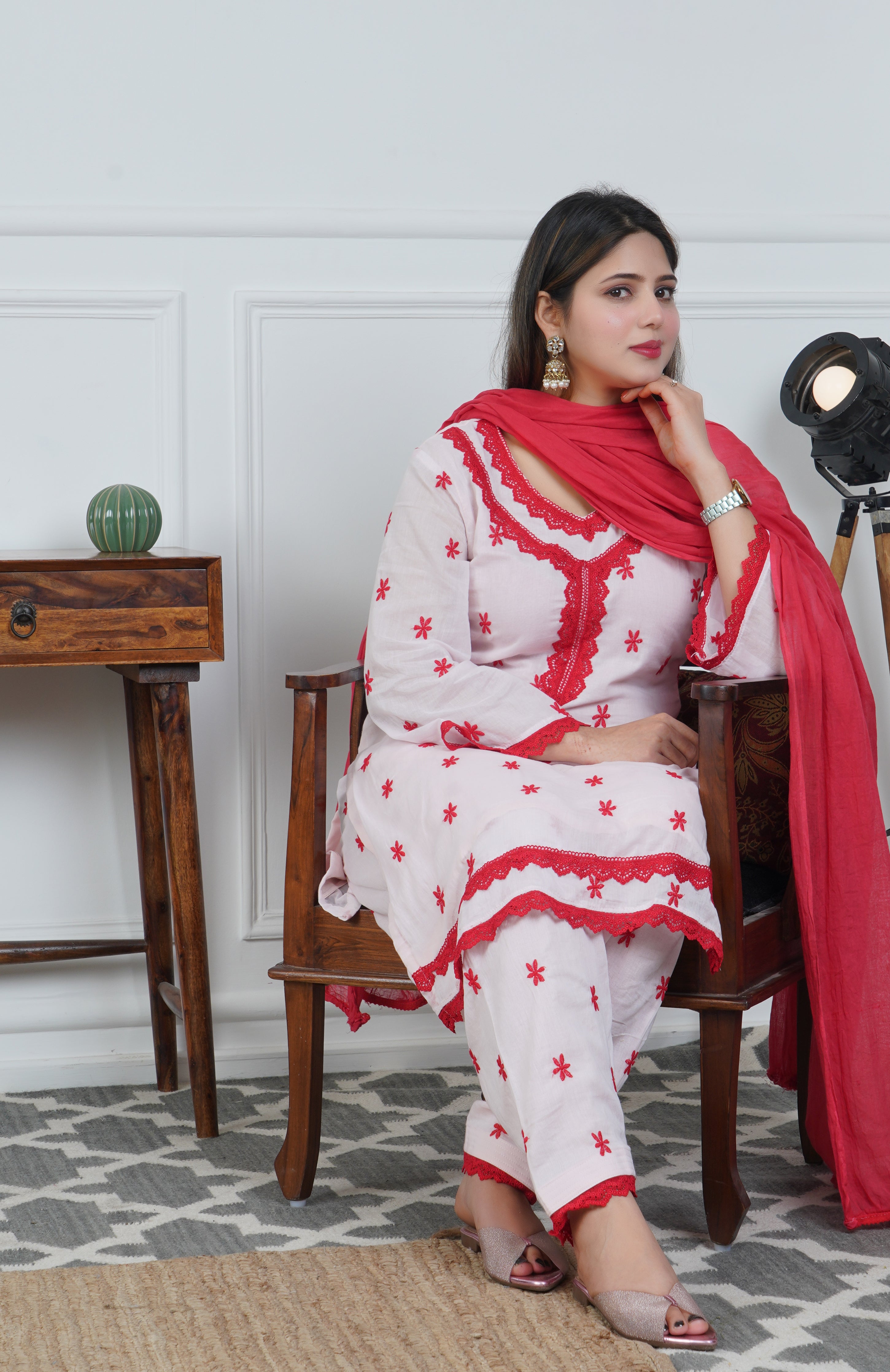 Light Pink Embroidered 3-Piece Set
