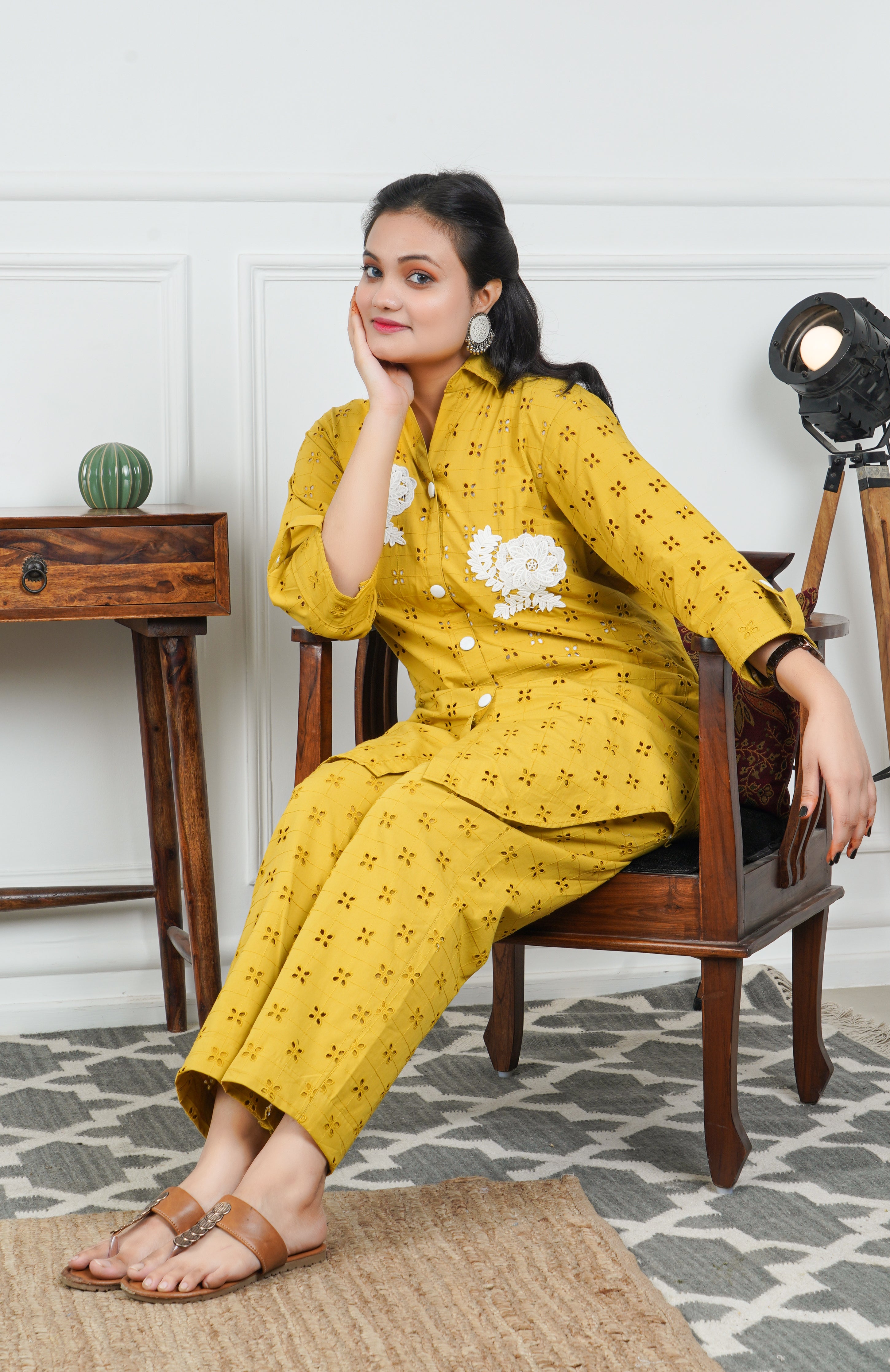 Mustard Yellow Hakooba Co-ord Set