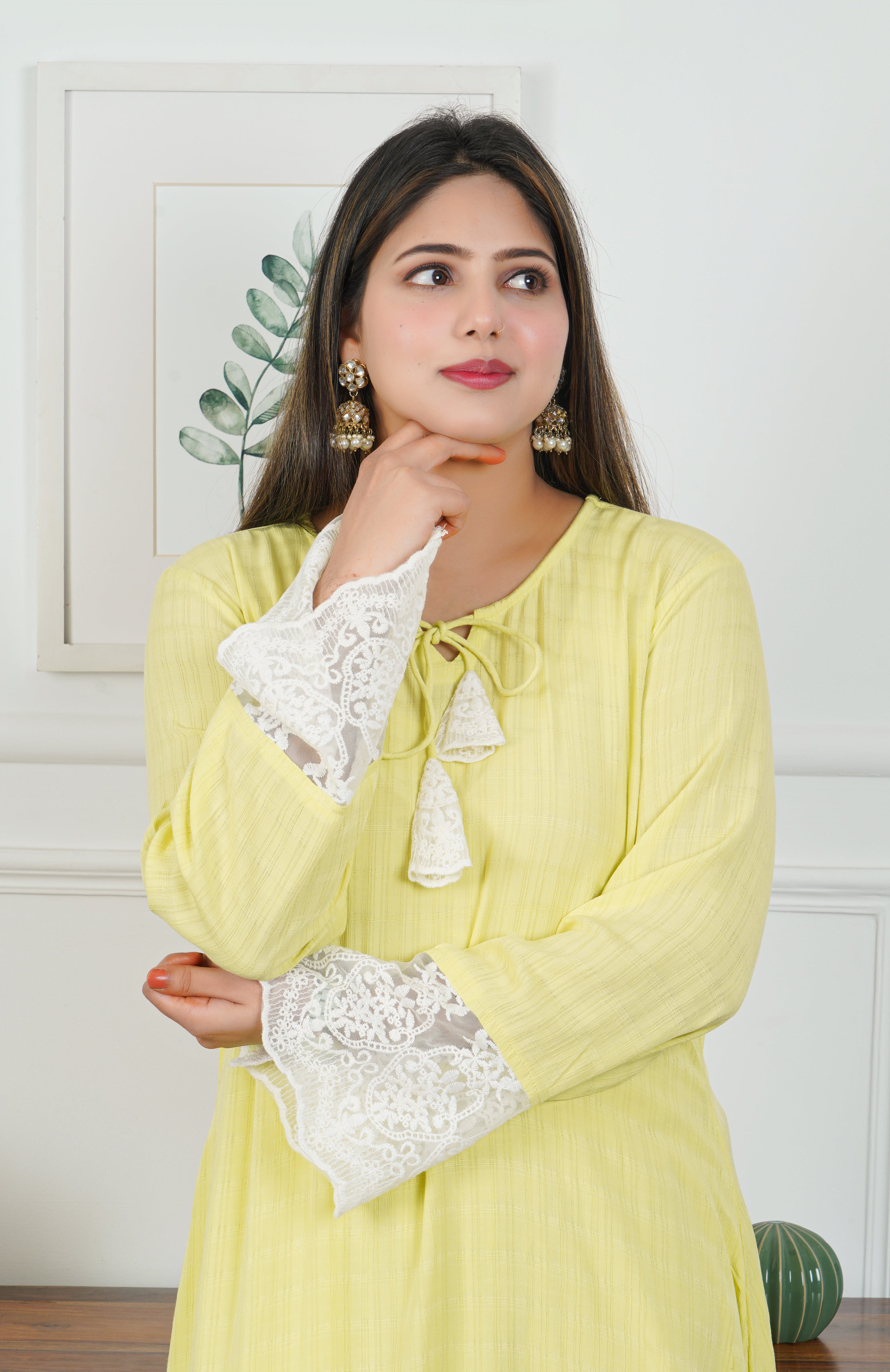 Light Green Umbrella Frock Style 2-Piece Set