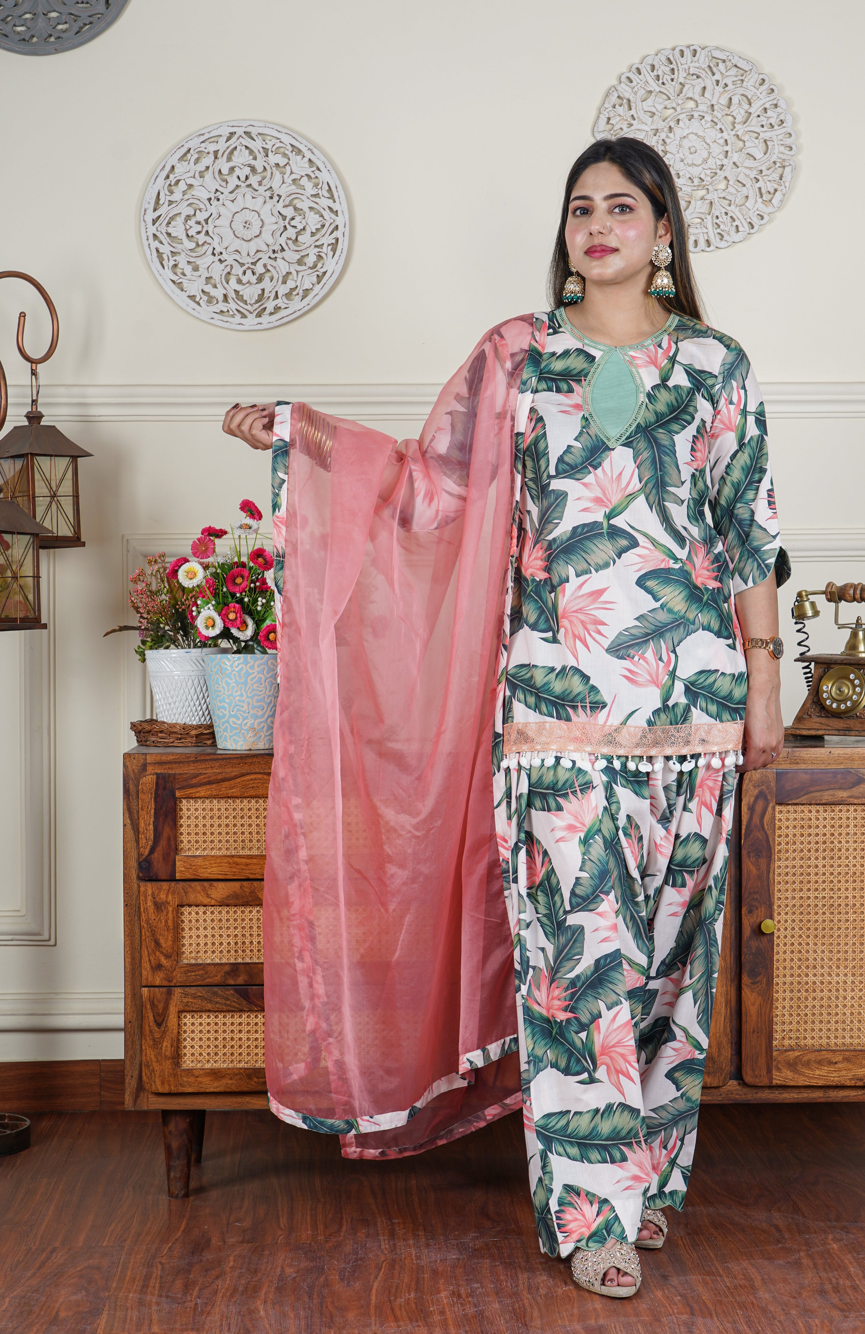 Floral Japanese Cotton Farshi Salwar Dress