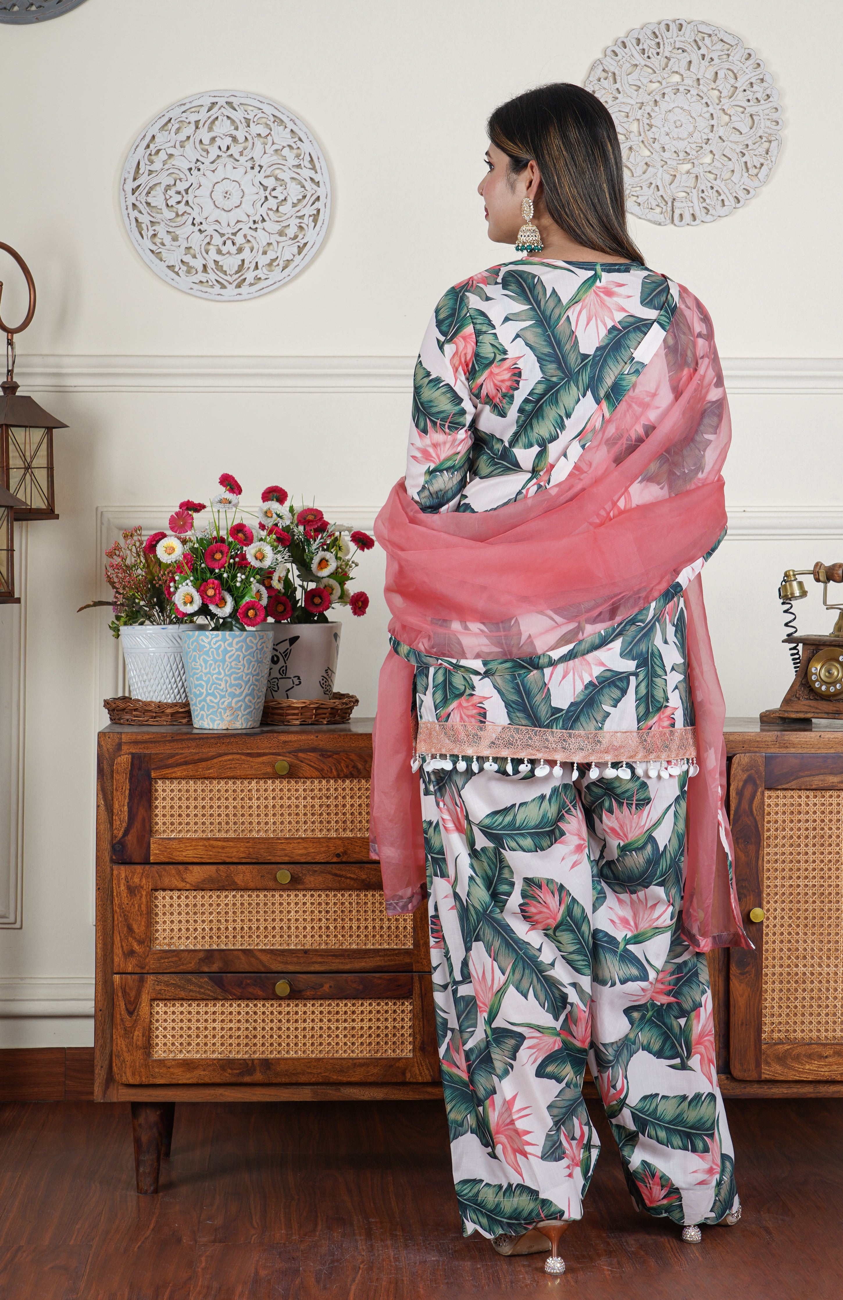 Floral Japanese Cotton Farshi Salwar Dress