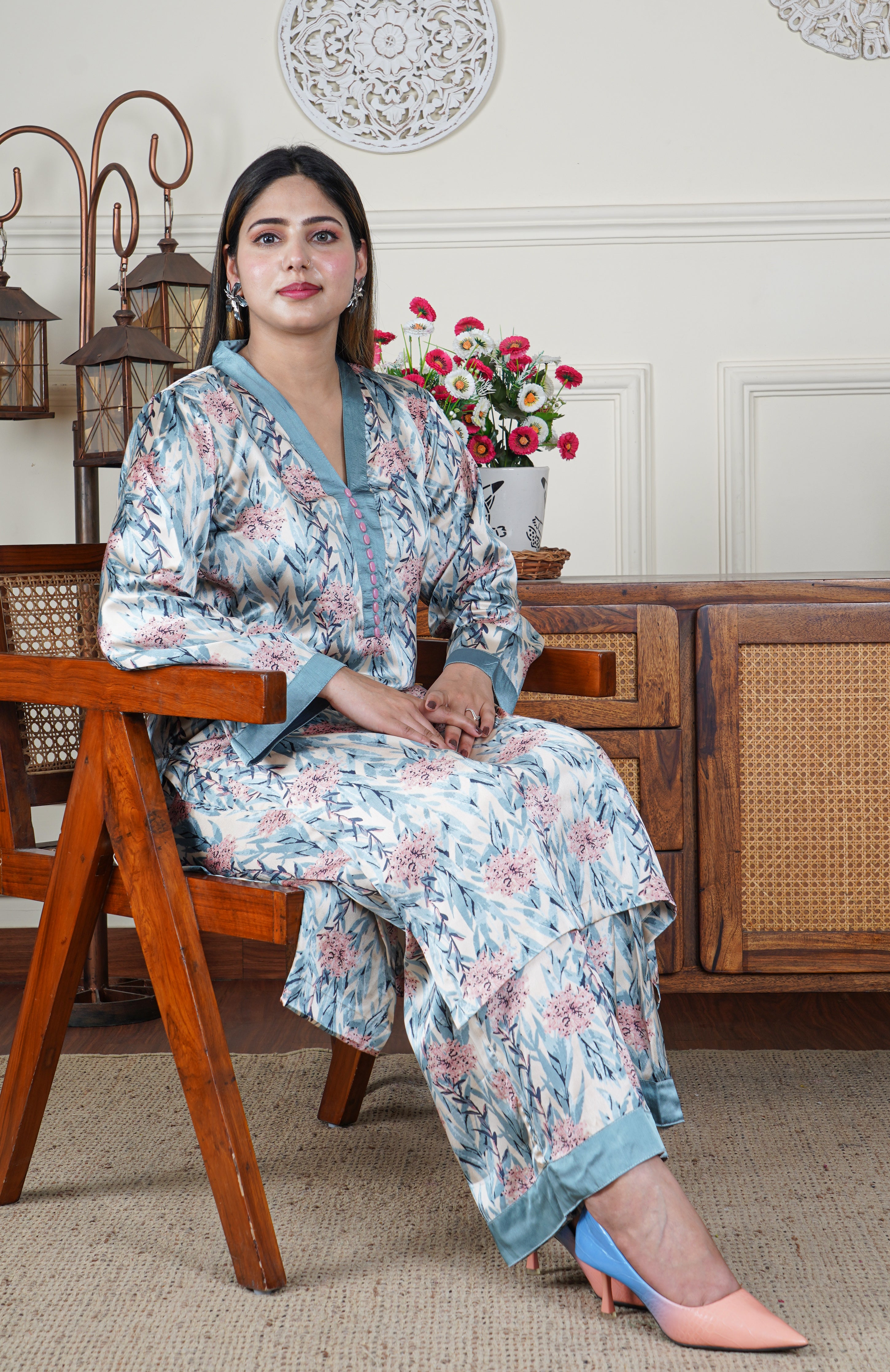 Italian Silk 2 Piece Designer Co-ord Set