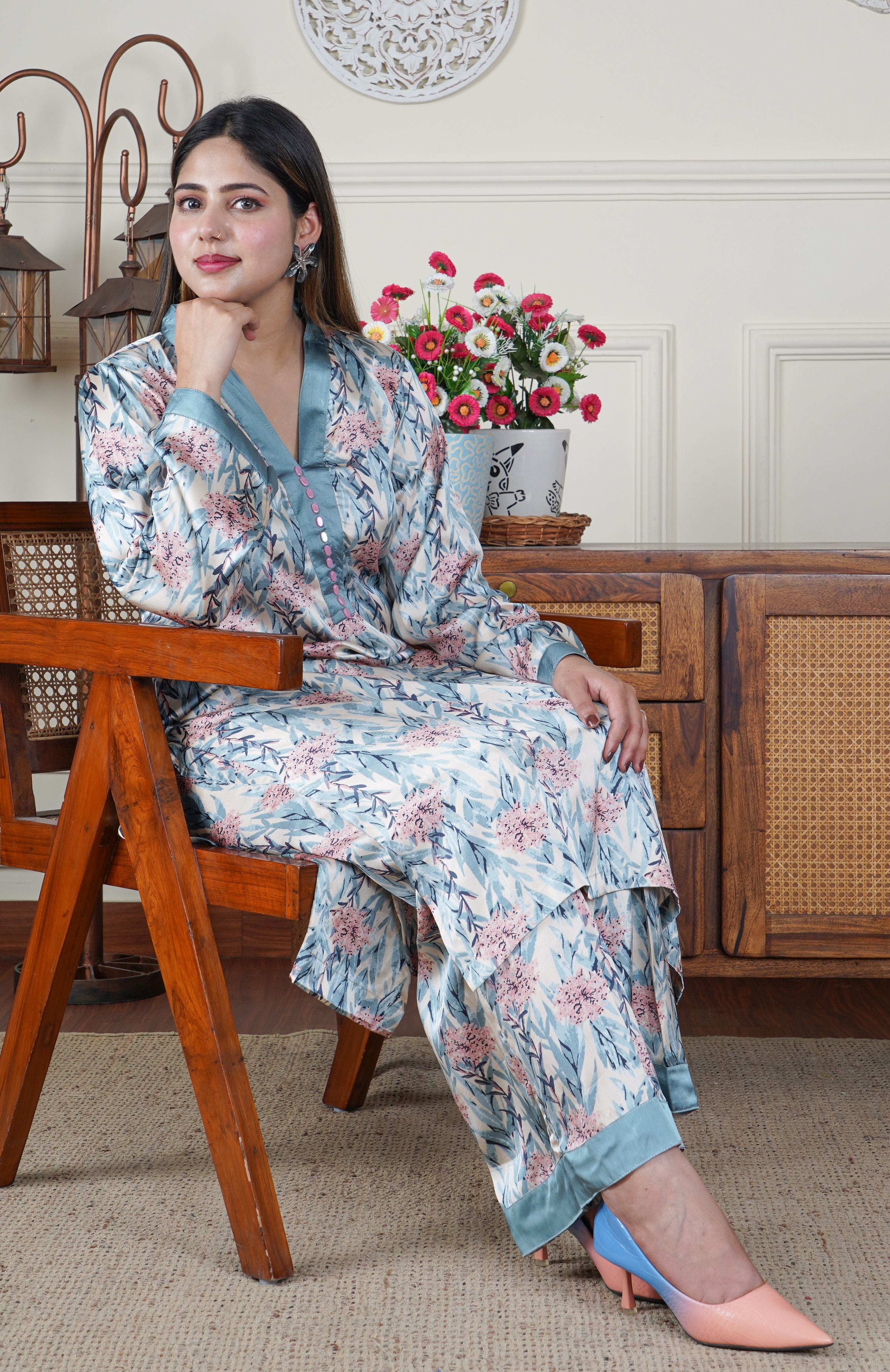 Italian Silk 2 Piece Designer Co-ord Set