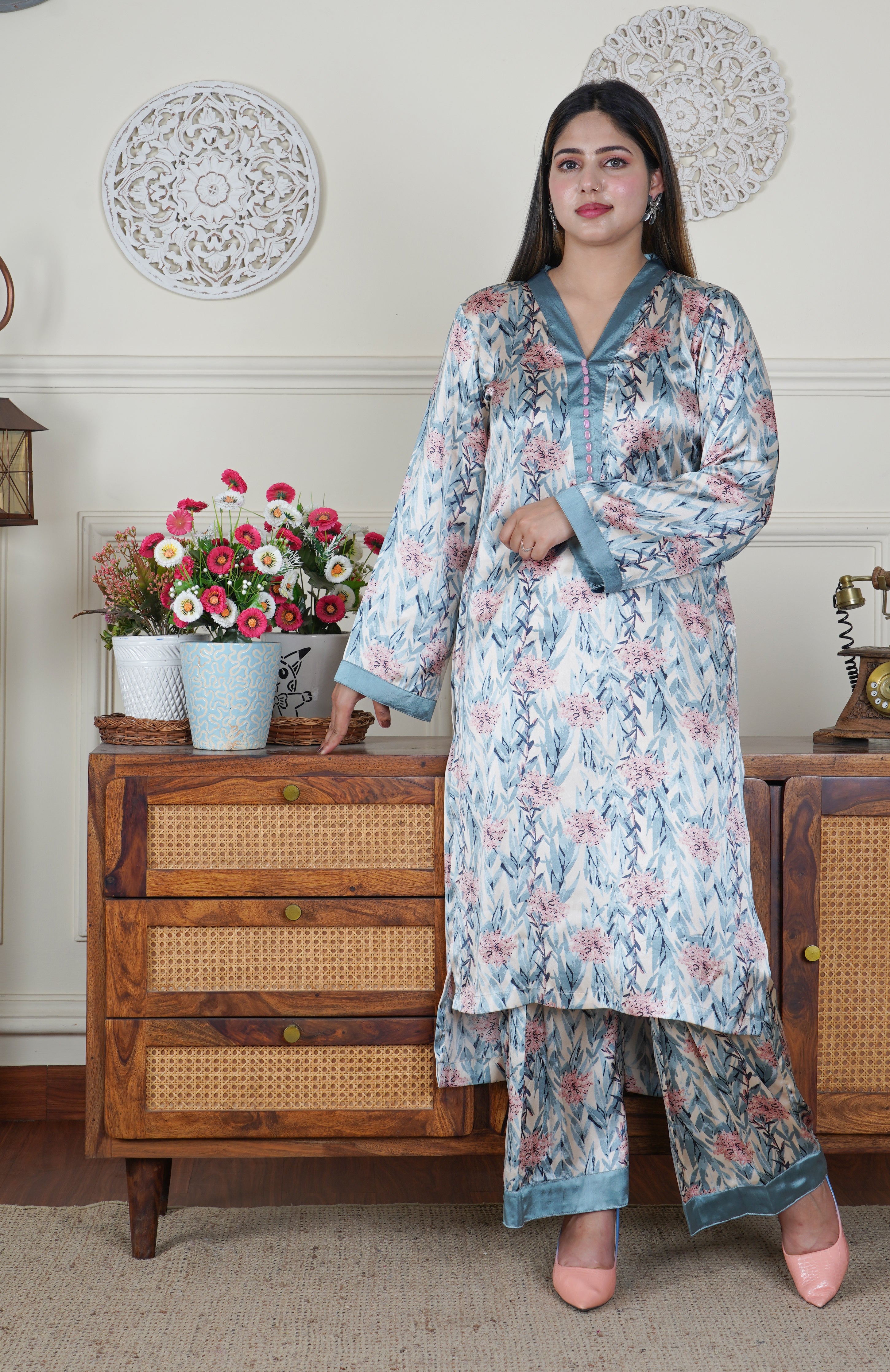 Italian Silk 2 Piece Designer Co-ord Set