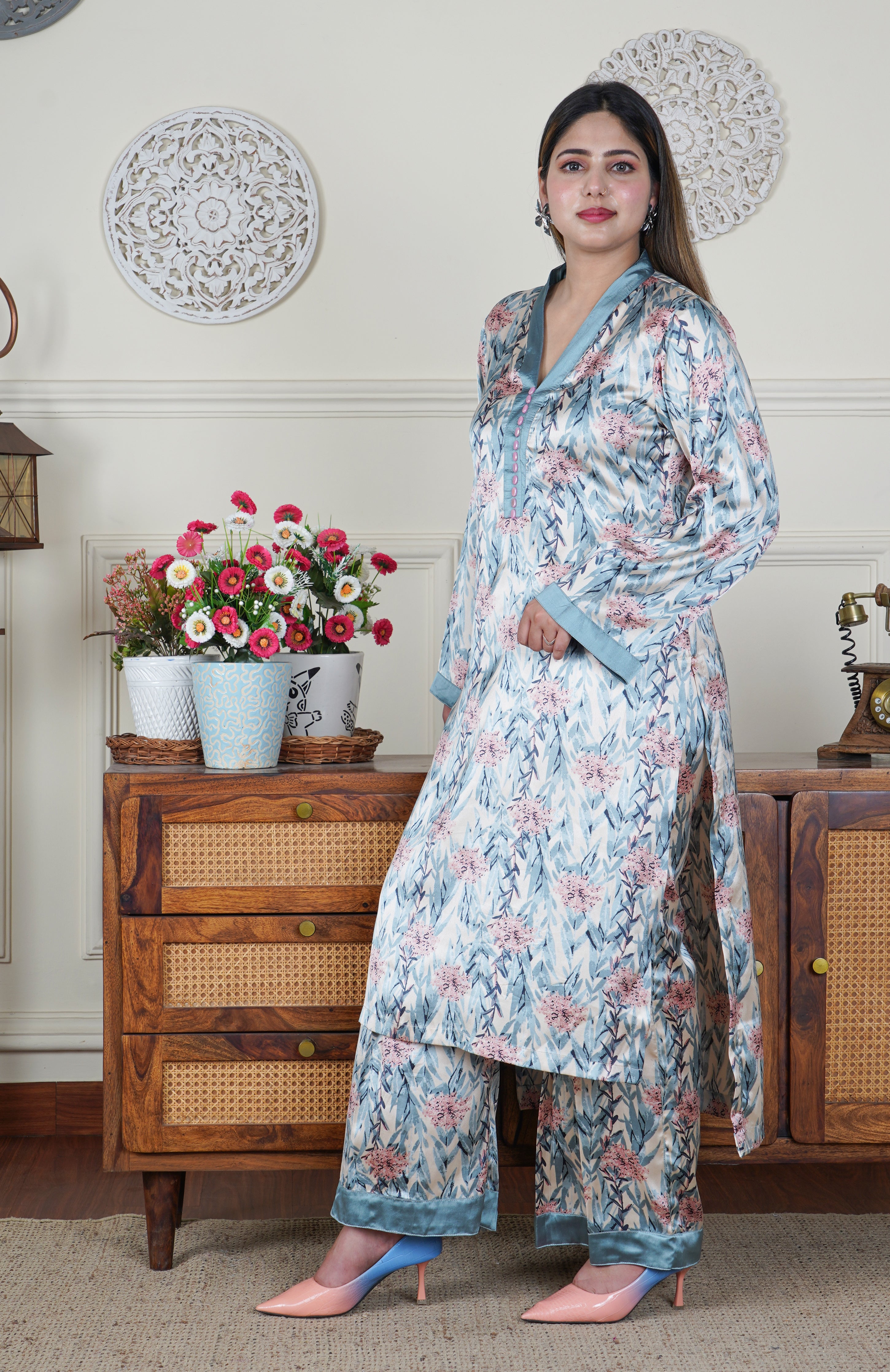 Italian Silk 2 Piece Designer Co-ord Set