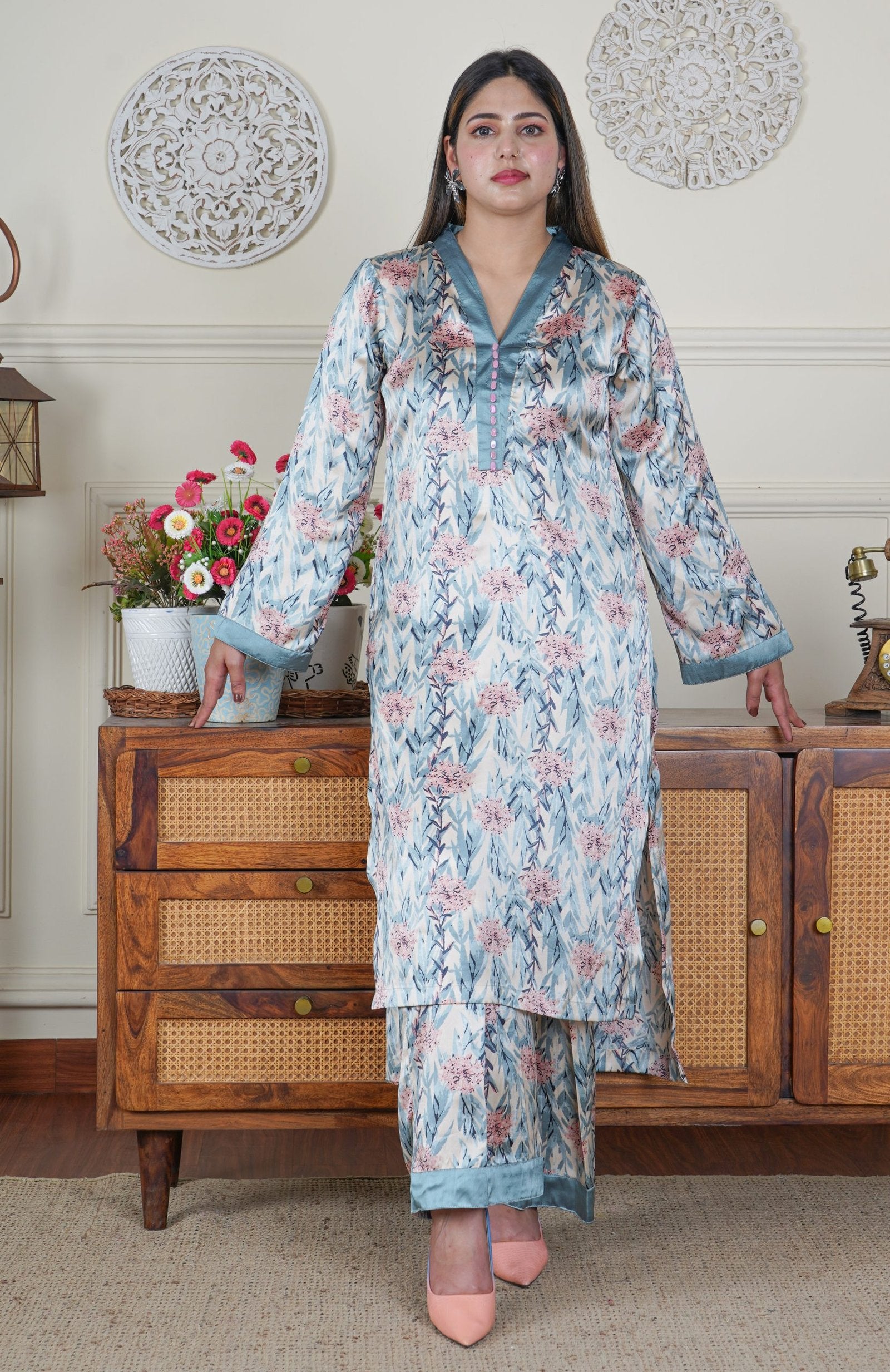 Italian Silk 2 Piece Designer Co-ord Set