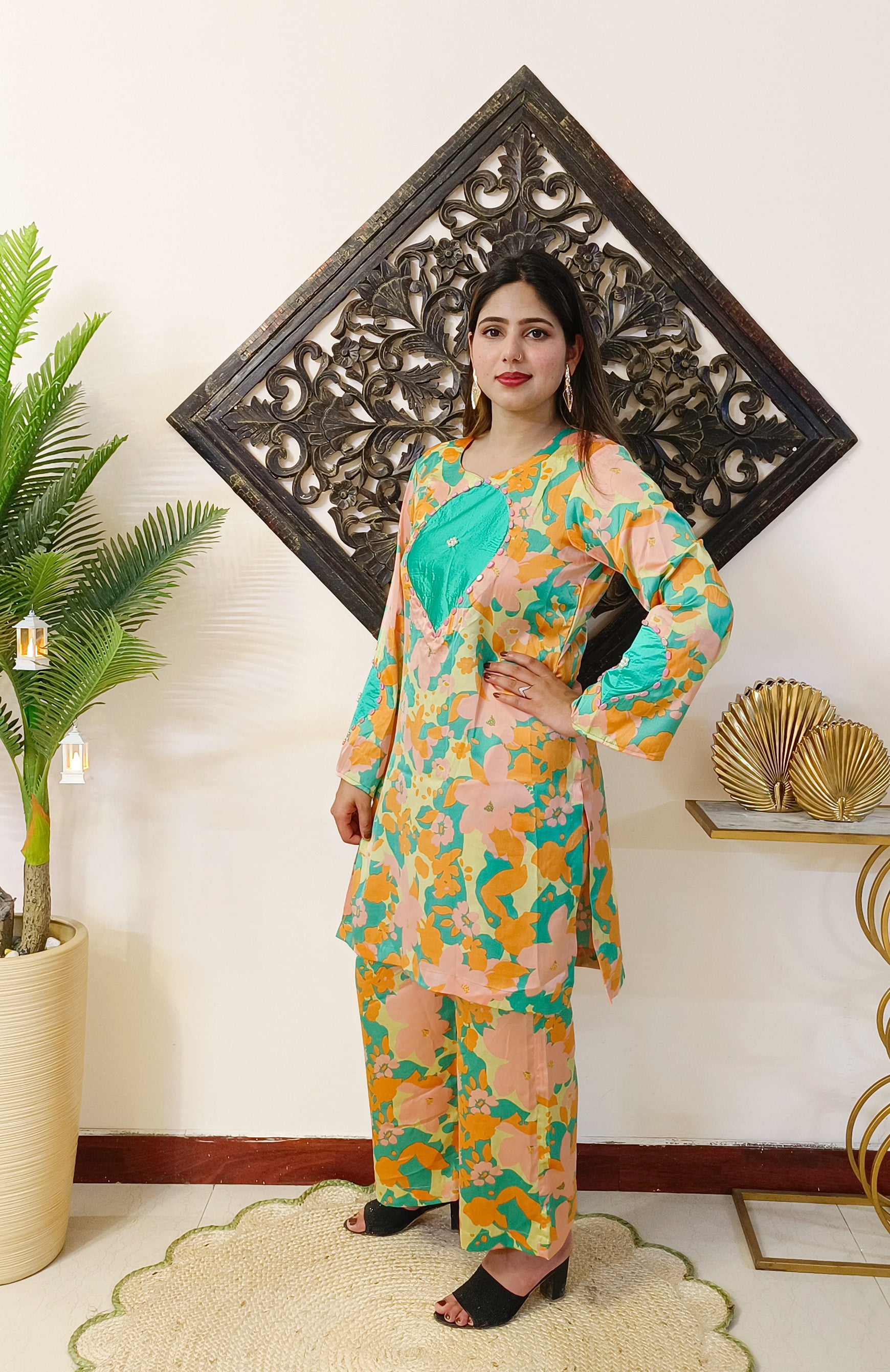 Italian Satin Printed Silk Co-ord Set