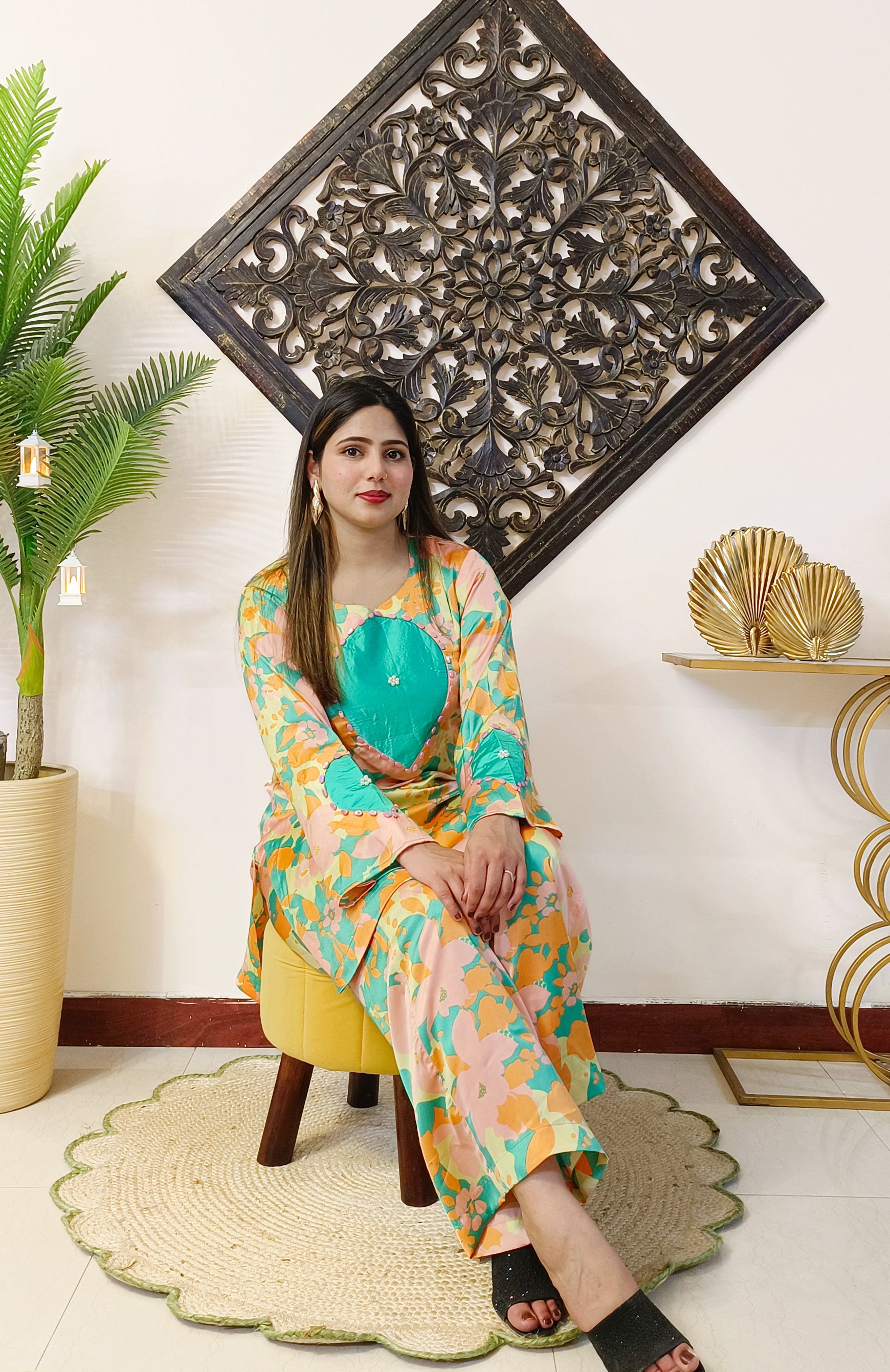 Italian Satin Printed Silk Co-ord Set