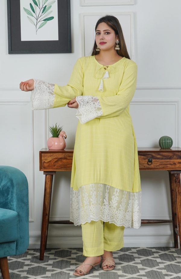 Light Green Umbrella Frock Style 2-Piece Set - Image 2