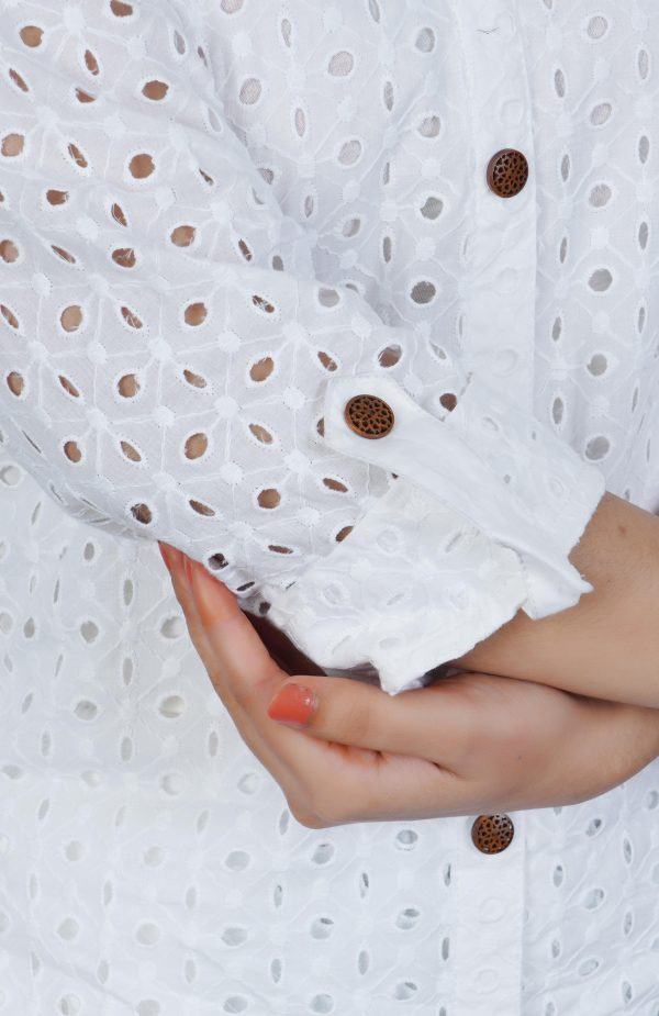 White hakooba cotton coord set - Image 6