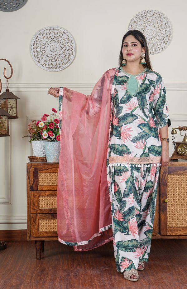 Floral Japanese Cotton Farshi Salwar Dress - Image 5