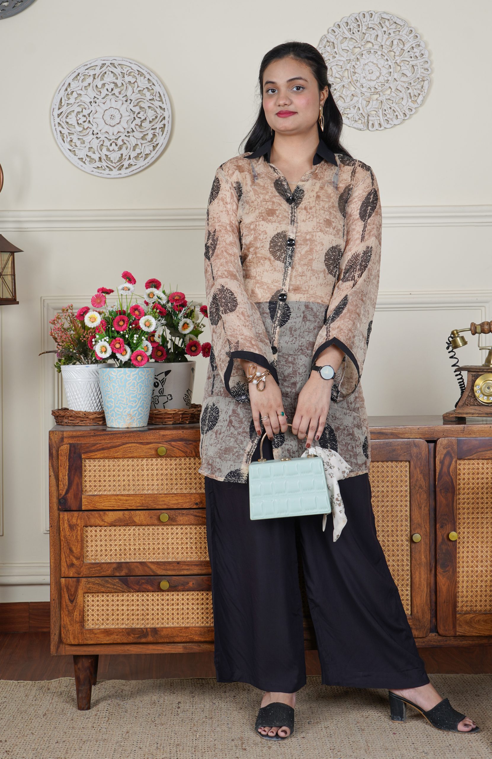 Chiffon Printed 2 Piece Co-ord Set